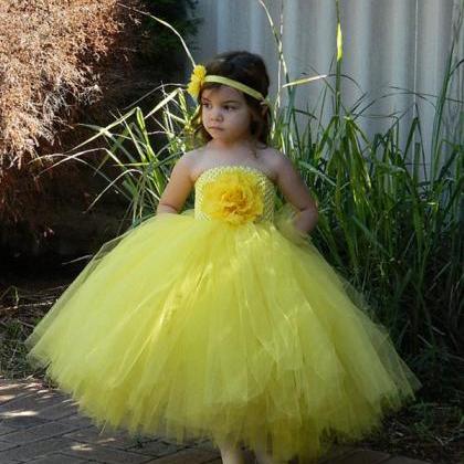 Gorgeous Yellow Flower Girl Toddler Wedding Party..