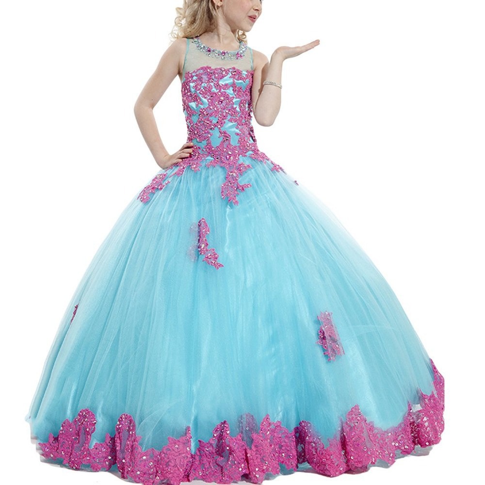 Girls Kids embroider Party Dress Children Evening Dresses Gowns Ball Gown  Prom Dresses for 3-14years | Wish