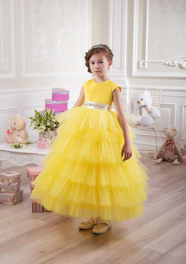 Yellow pageant clearance dresses for girls