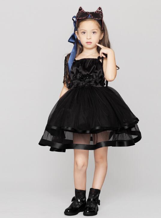 Custom Made Princess Black Cute Short Girl Flower Pageant Dresses on Luulla