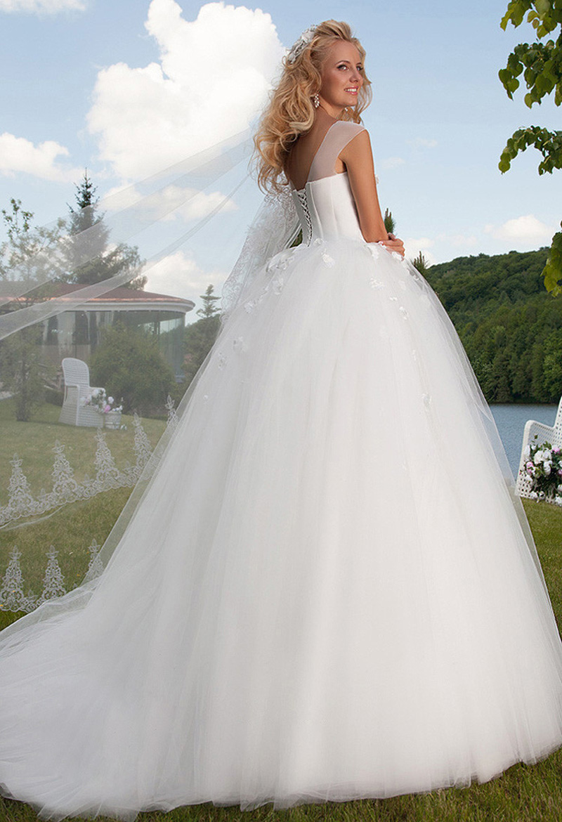 Elegant Vestido De Noiva Ball Gown Decoration Appliques Lace Bridal ...