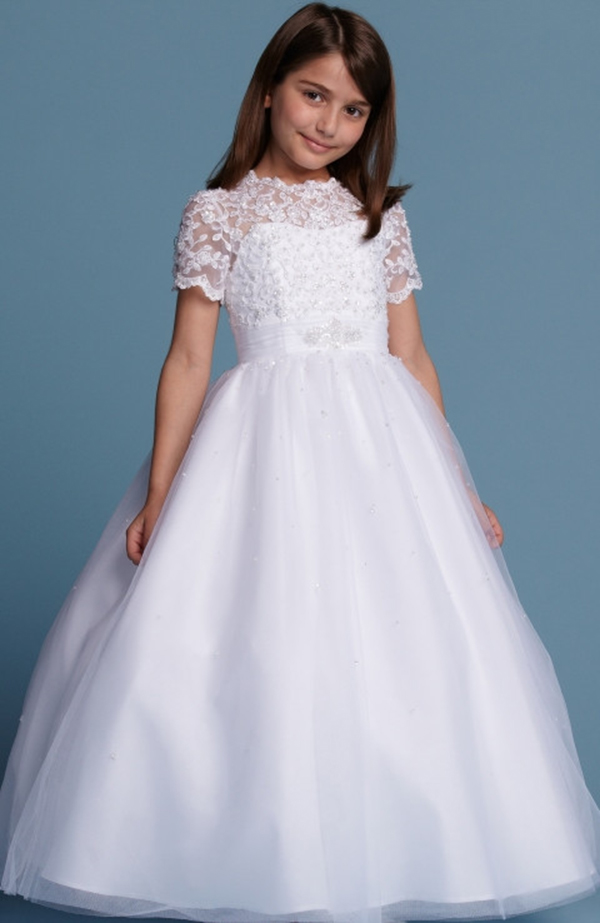 white gown for confirmation